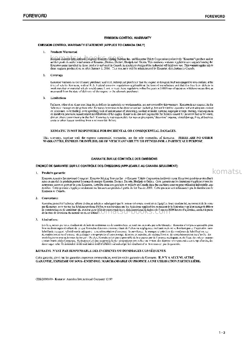 Komatsu pc20mr-2jpn-for cab Operation manual cover Page 4 Komatsu pc20mr-2jpn-for cab Operation manual cover Page 4
