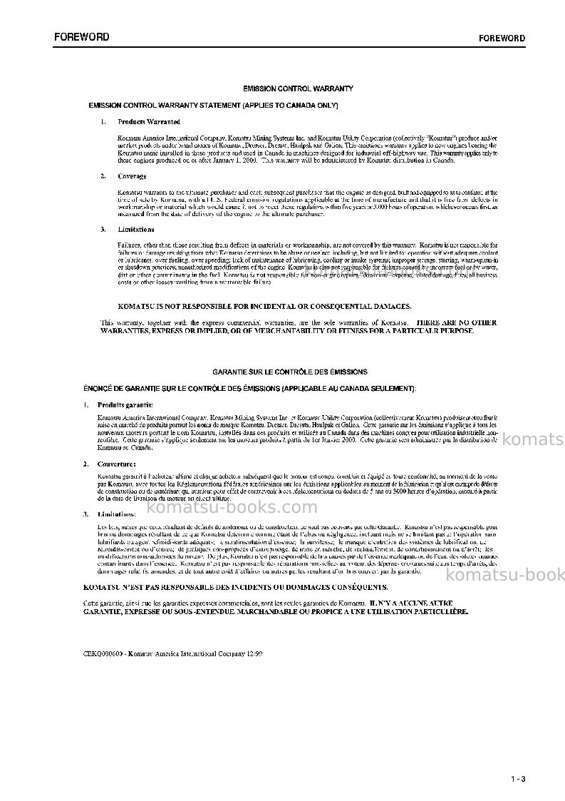 Komatsu wa600-6jpn Operation manual cover Page 4 Komatsu wa600-6jpn Operation manual cover Page 4