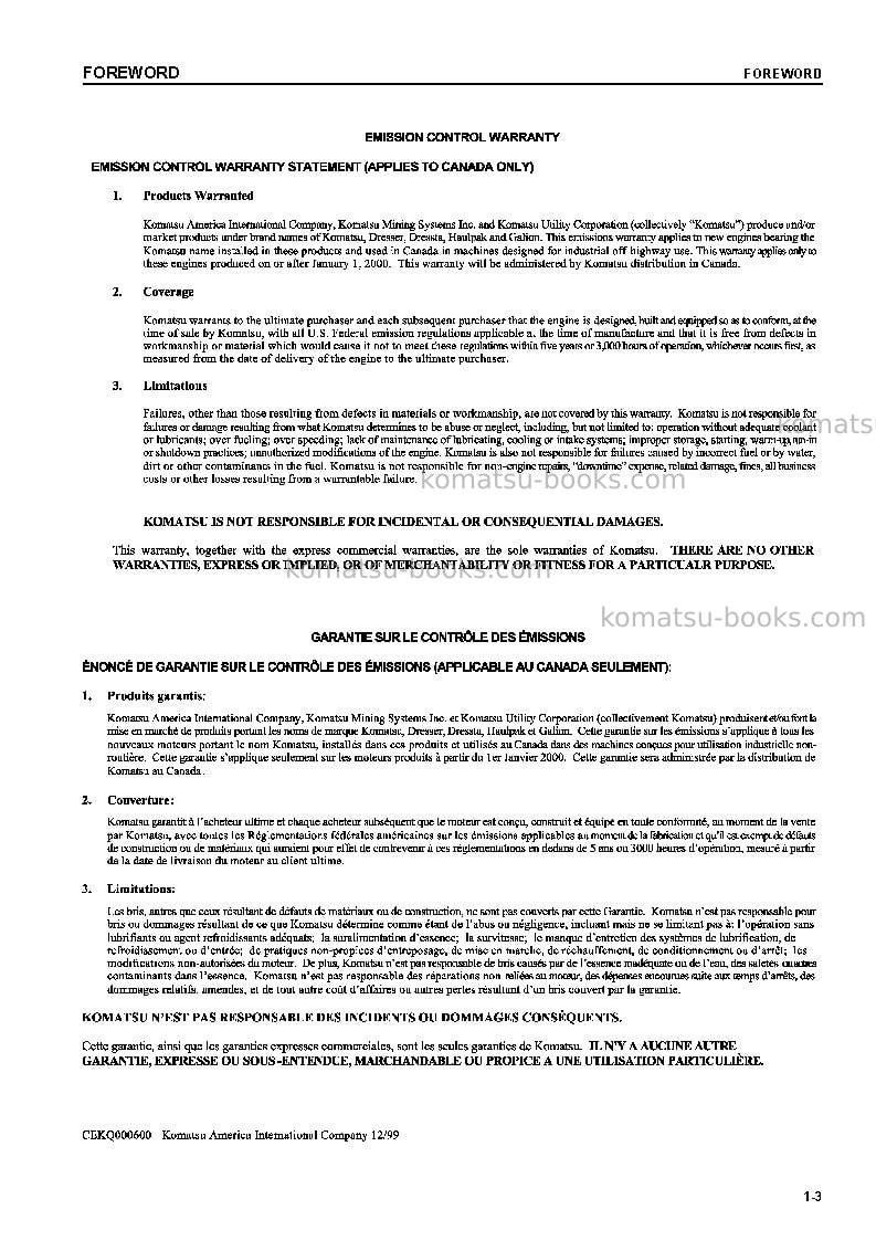 Komatsu pc308uslc-3jpn Operation manual cover Page 4 Komatsu pc308uslc-3jpn Operation manual cover Page 4