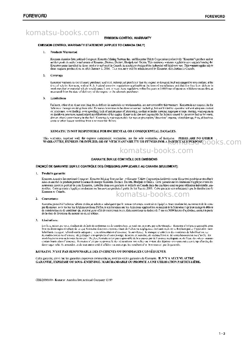 Komatsu pc27mr-2jpn-for cab Operation manual cover Page 4 Komatsu pc27mr-2jpn-for cab Operation manual cover Page 4