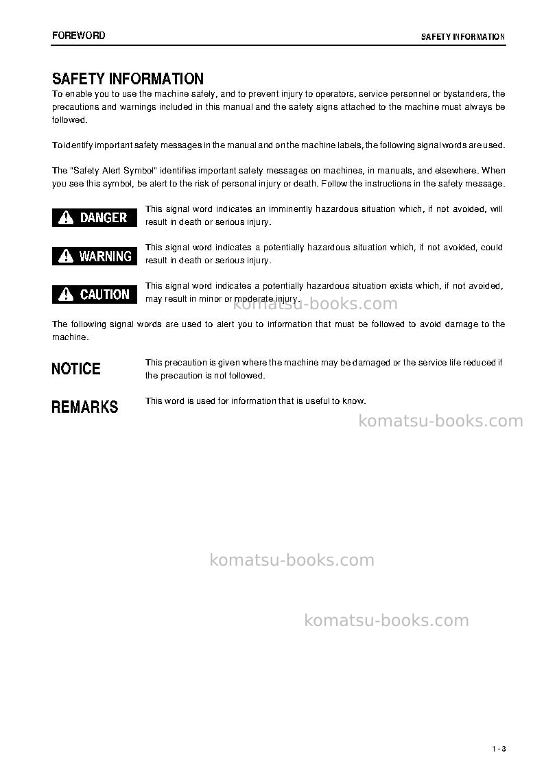 Komatsu wa380-6jpn-for n. america Operation manual cover Page 4