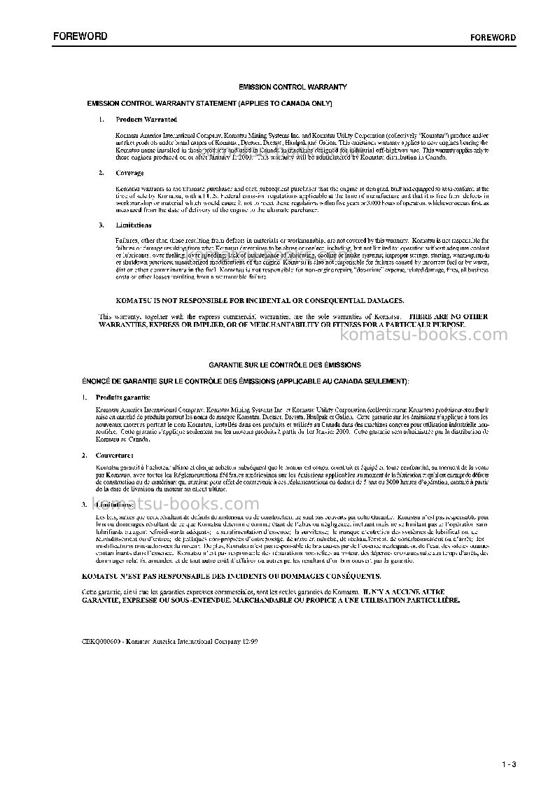Komatsu hm400-2jpn Operation manual cover Page 4 Komatsu hm400-2jpn Operation manual cover Page 4