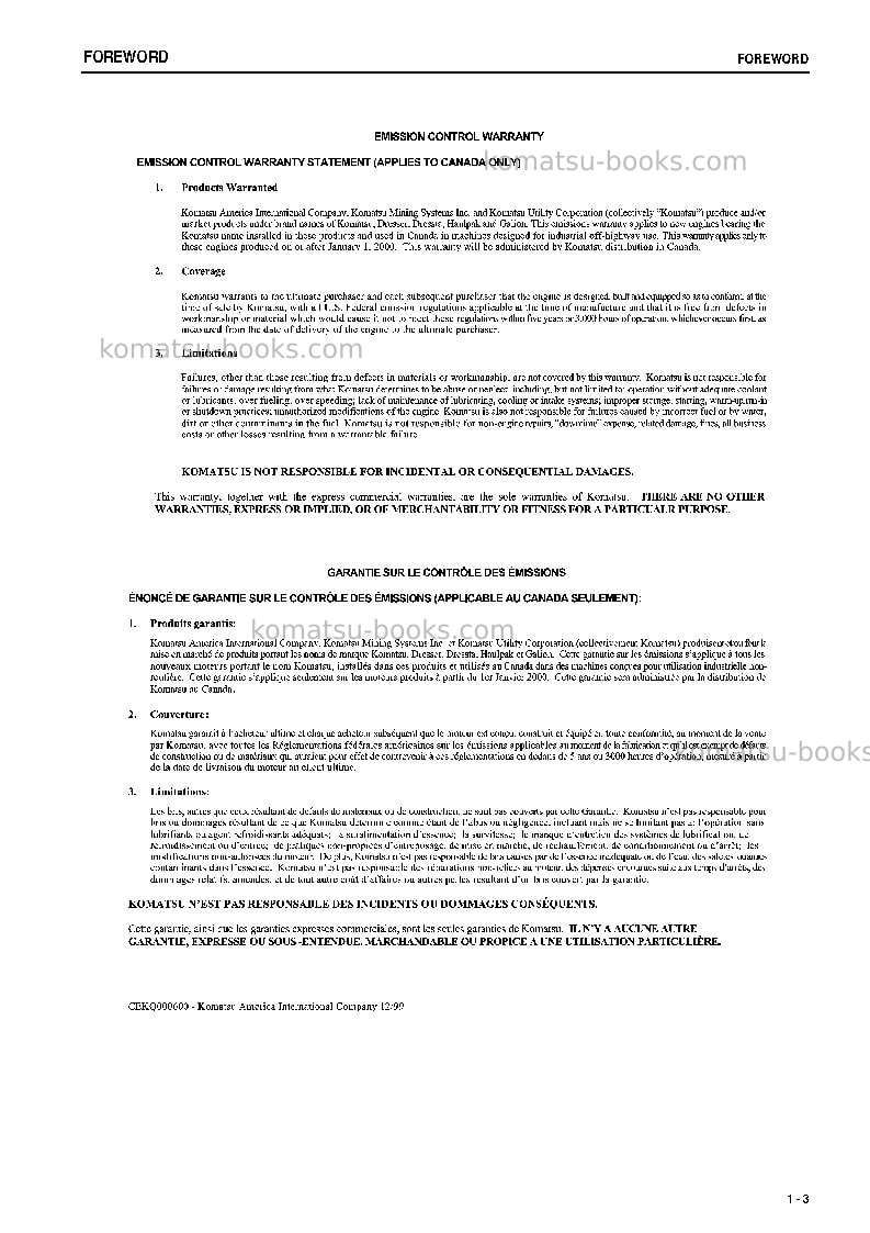 Komatsu d475a-5jpn-e0 Operation manual cover Page 4