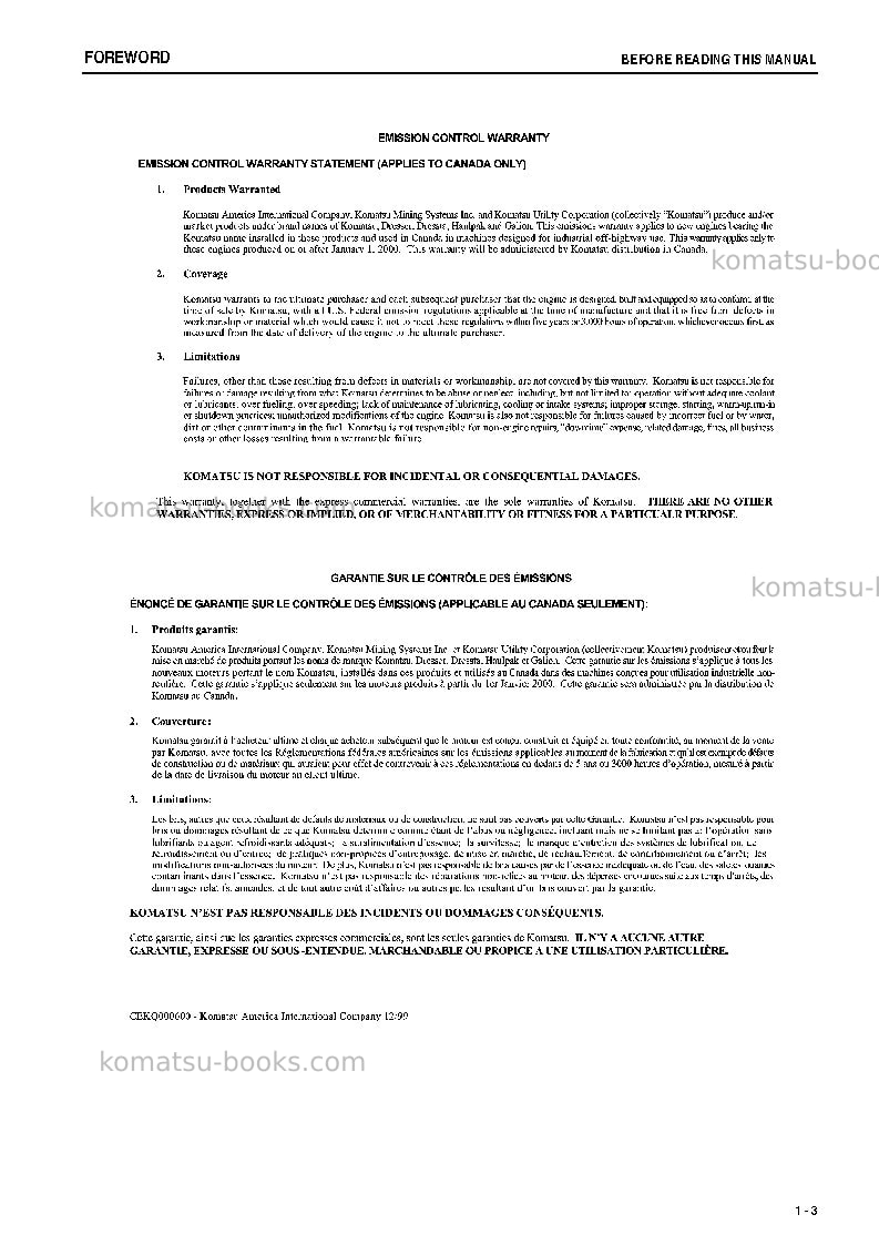 Komatsu pc2000-8jpn Operation manual cover Page 4 Komatsu pc2000-8jpn Operation manual cover Page 4