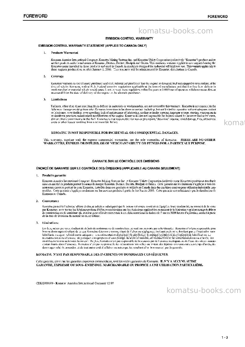 Komatsu d375a-5jpn-e0 Operation manual cover Page 4 Komatsu d375a-5jpn-e0 Operation manual cover Page 4