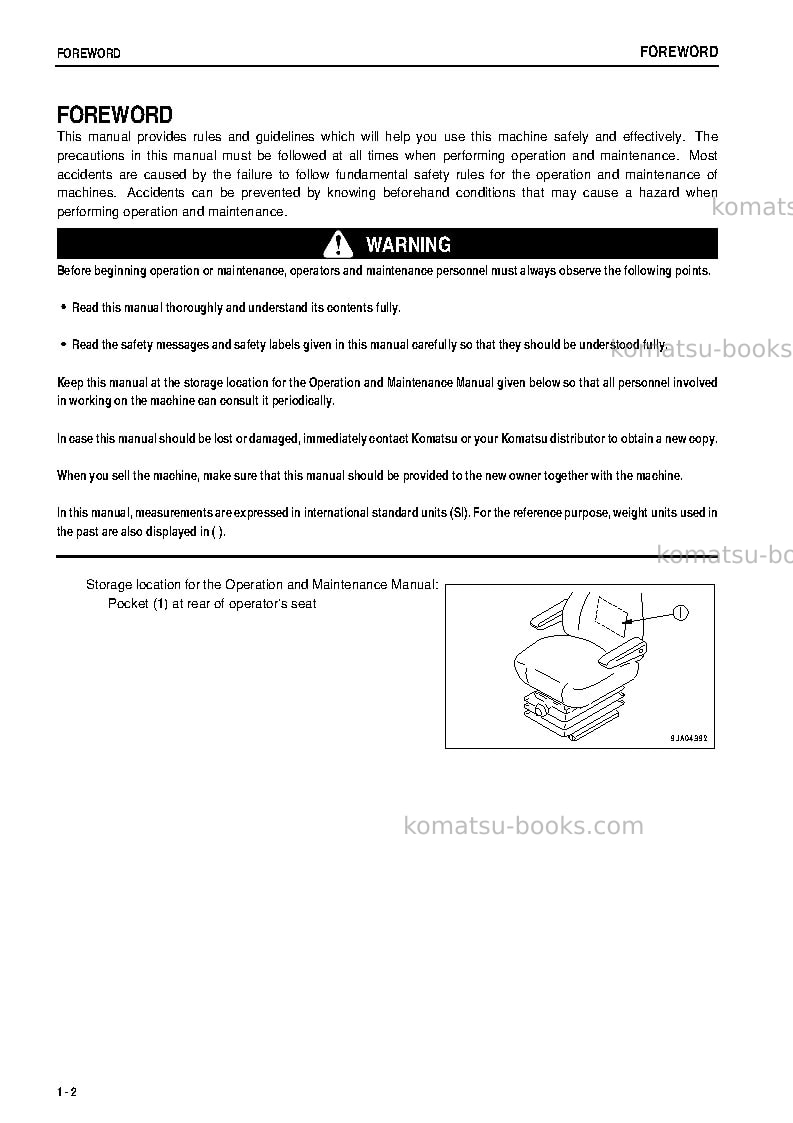 Komatsu wa250pt-5jpn Operation manual cover Page 4