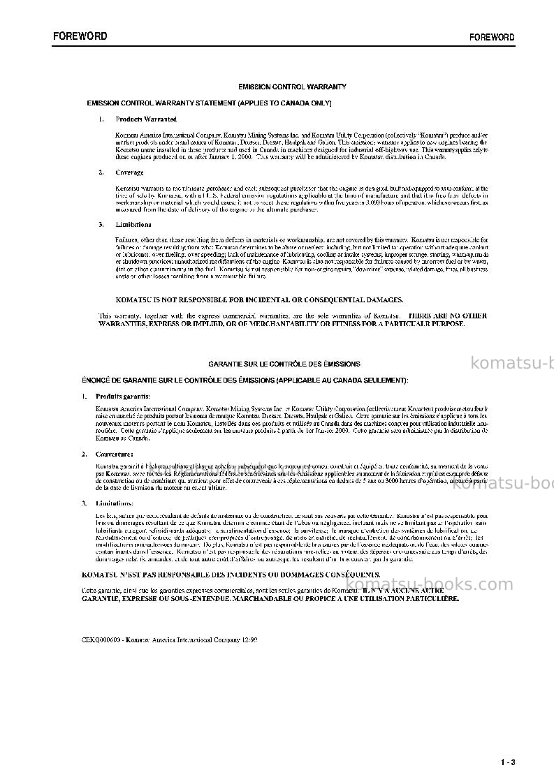 Komatsu wa320-5jpn Operation manual cover Page 4 Komatsu wa320-5jpn Operation manual cover Page 4