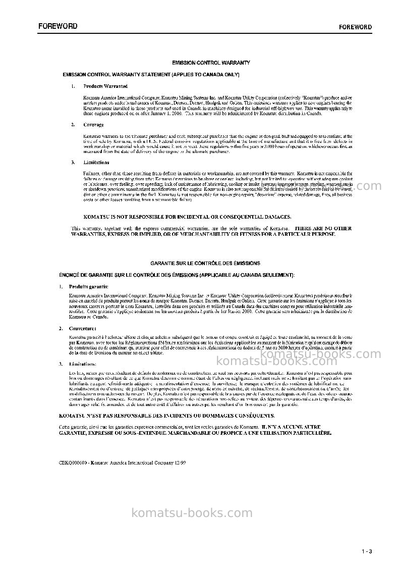Komatsu d155a-5jpn Operation manual cover Page 4 Komatsu d155a-5jpn Operation manual cover Page 4