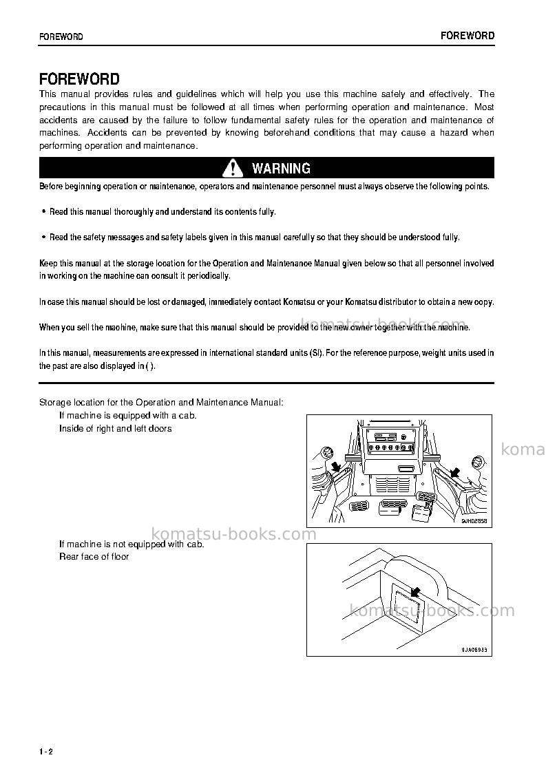 Komatsu d61ex-15bra-e0 Operation manual cover Page 4 Komatsu d61ex-15bra-e0 Operation manual cover Page 4