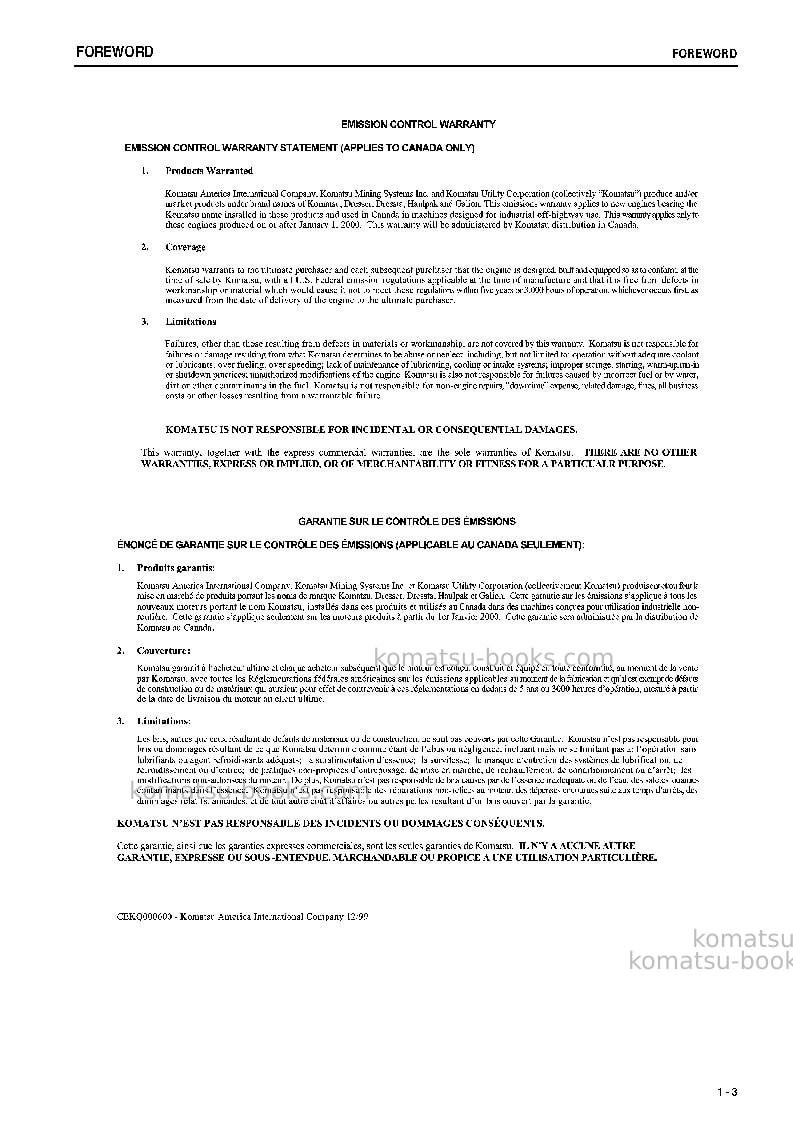 Komatsu d375a-5jpn--50c degree Operation manual cover Page 4 Komatsu d375a-5jpn--50c degree Operation manual cover Page 4