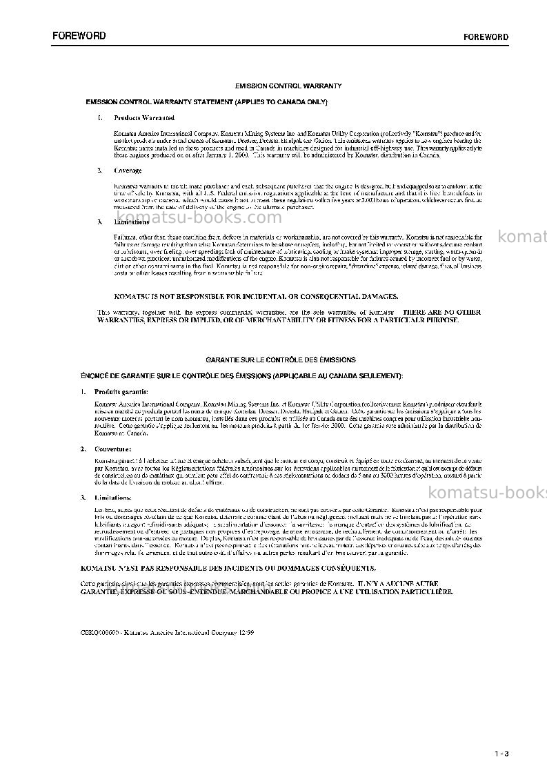 Komatsu wa250pt-5jpn Operation manual cover Page 4 Komatsu wa250pt-5jpn Operation manual cover Page 4