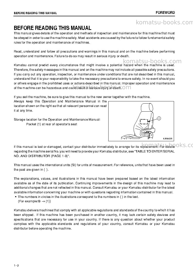 Komatsu wa600-6jpn Operation manual cover Page 4 Komatsu wa600-6jpn Operation manual cover Page 4