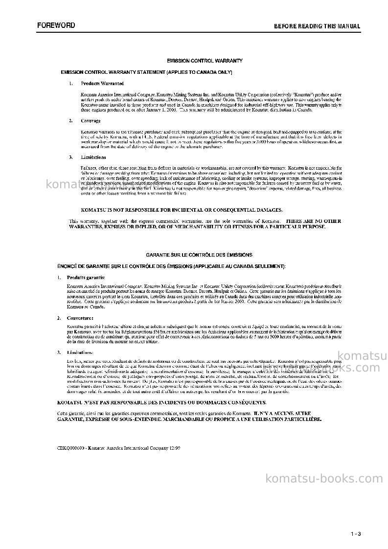 Komatsu pc130-8tha Operation manual cover Page 4