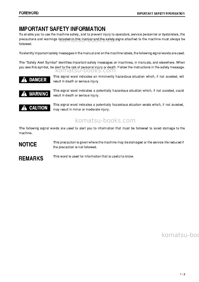 Komatsu d85px-15jpn-e0 Operation manual cover Page 4