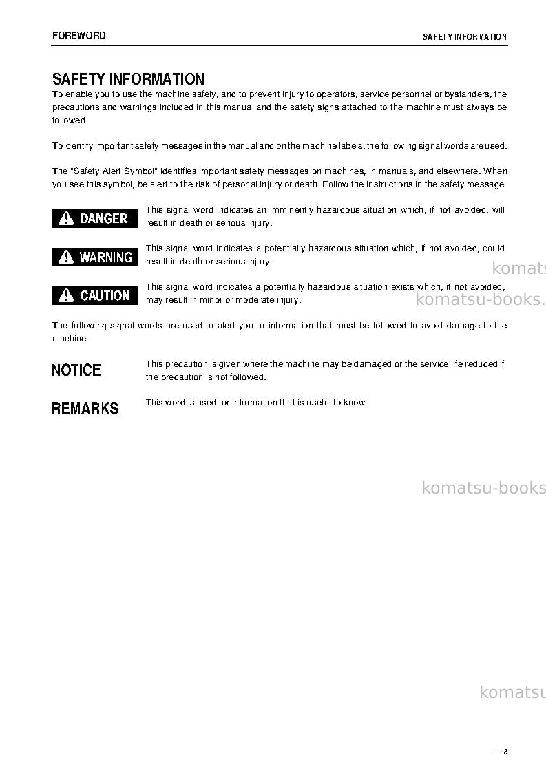 Komatsu wa500-6jpn Operation manual cover Page 4 Komatsu wa500-6jpn Operation manual cover Page 4