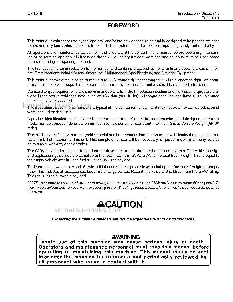 Komatsu hd1500-7jpn Operation manual cover Page 4