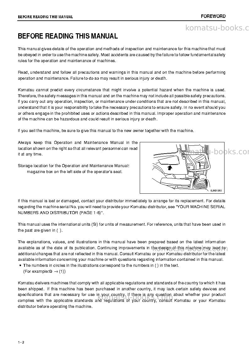 Komatsu pc308uslc-3jpn-e0 Operation manual cover Page 4 Komatsu pc308uslc-3jpn-e0 Operation manual cover Page 4