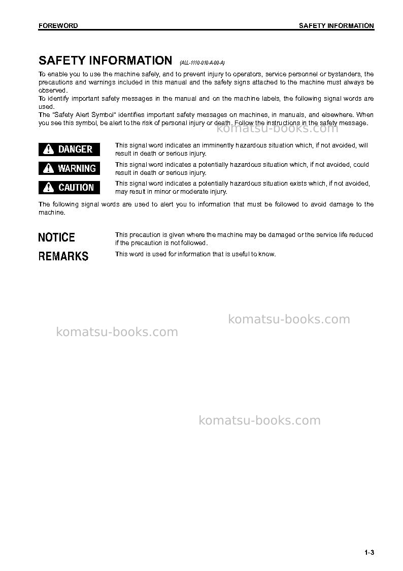 Komatsu pc240lc-10jpn Operation manual cover Page 4 Komatsu pc240lc-10jpn Operation manual cover Page 4