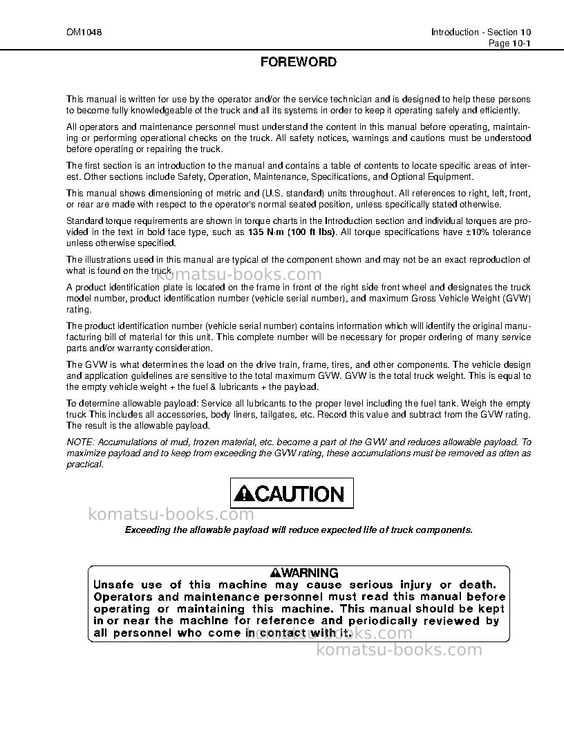 Komatsu hd1500-7jpn Operation manual cover Page 4 Komatsu hd1500-7jpn Operation manual cover Page 4