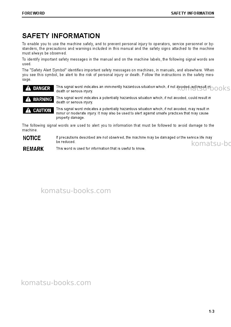 Komatsu hm400-5jpn Operation manual cover Page 4 Komatsu hm400-5jpn Operation manual cover Page 4