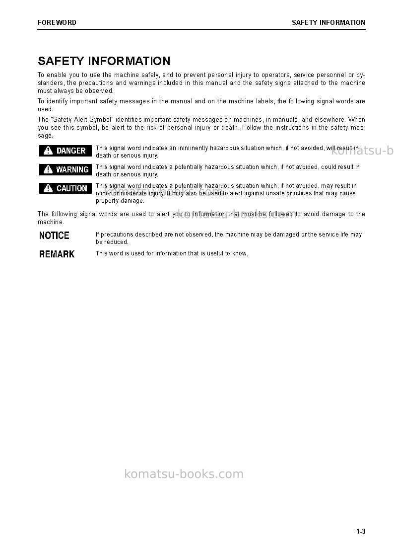 Komatsu d85px-18jpn Operation manual cover Page 4 Komatsu d85px-18jpn Operation manual cover Page 4