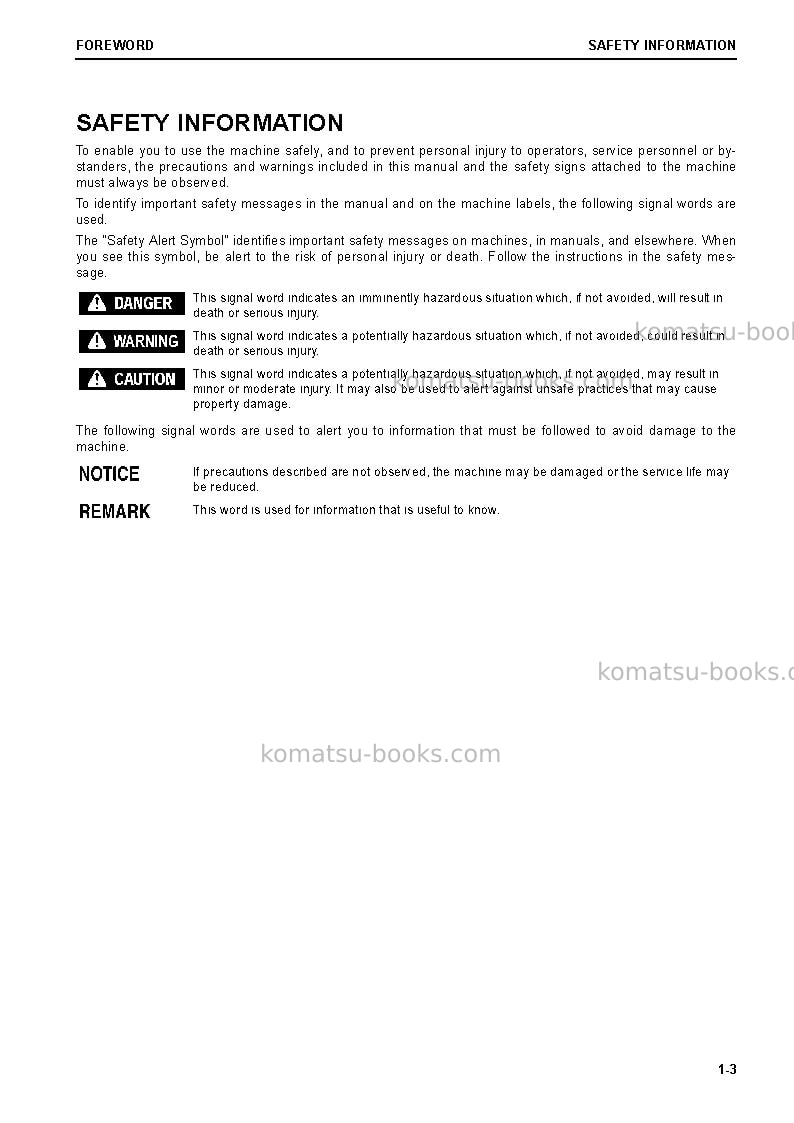 Komatsu d155ax-8jpn Operation manual cover Page 4 Komatsu d155ax-8jpn Operation manual cover Page 4
