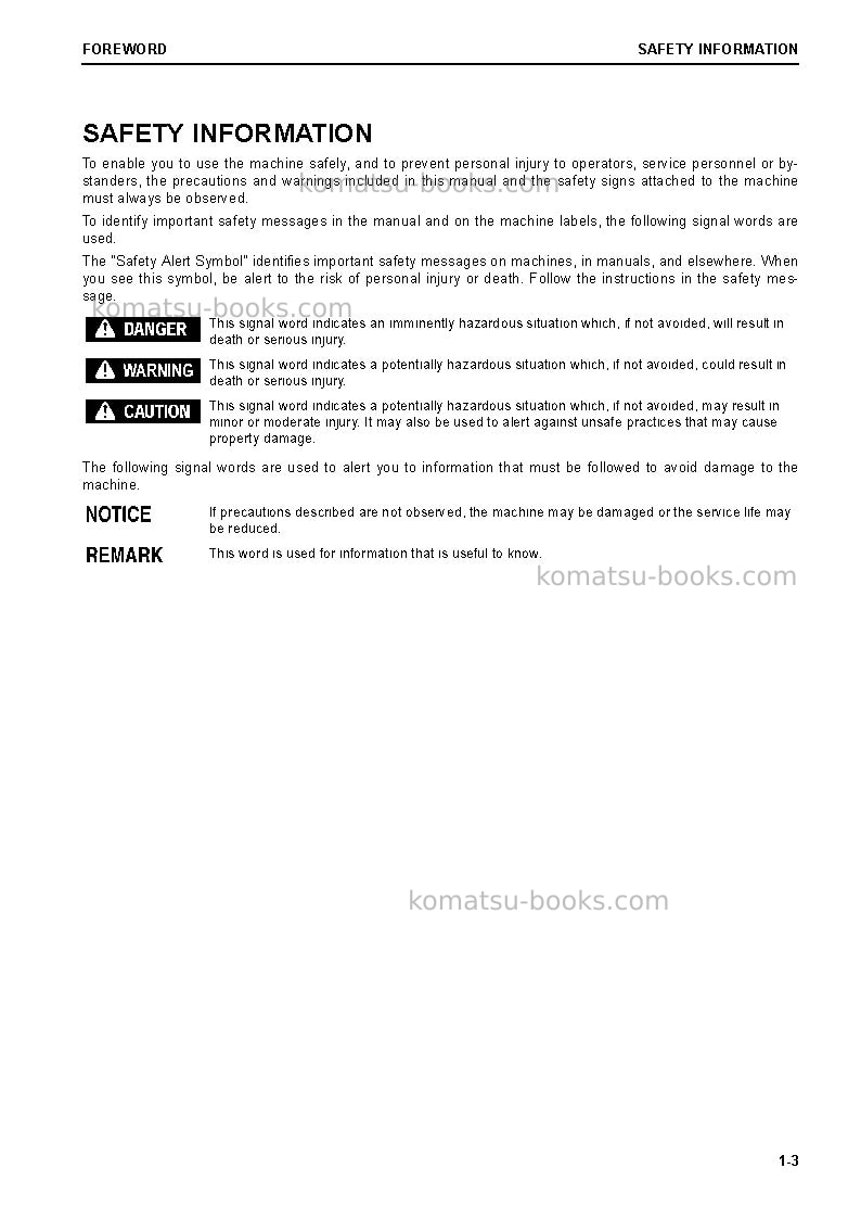 Komatsu hm400-5jpn Operation manual cover Page 4 Komatsu hm400-5jpn Operation manual cover Page 4