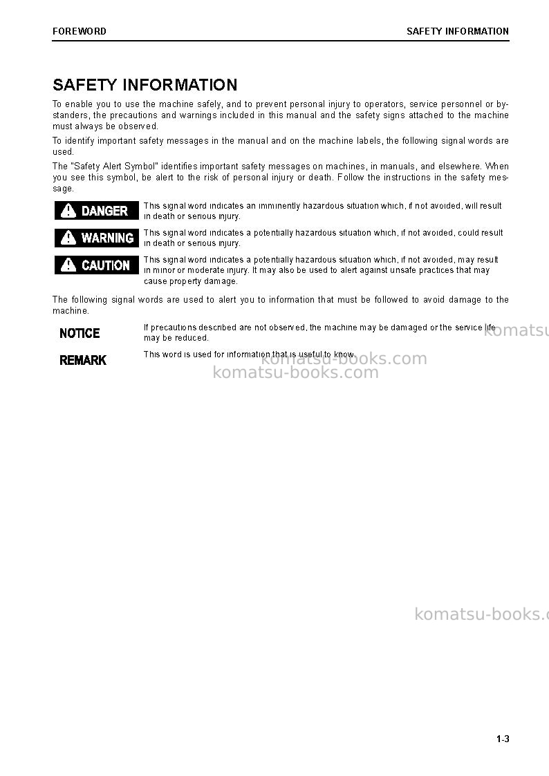 Komatsu wa470-8jpn Operation manual cover Page 4 Komatsu wa470-8jpn Operation manual cover Page 4