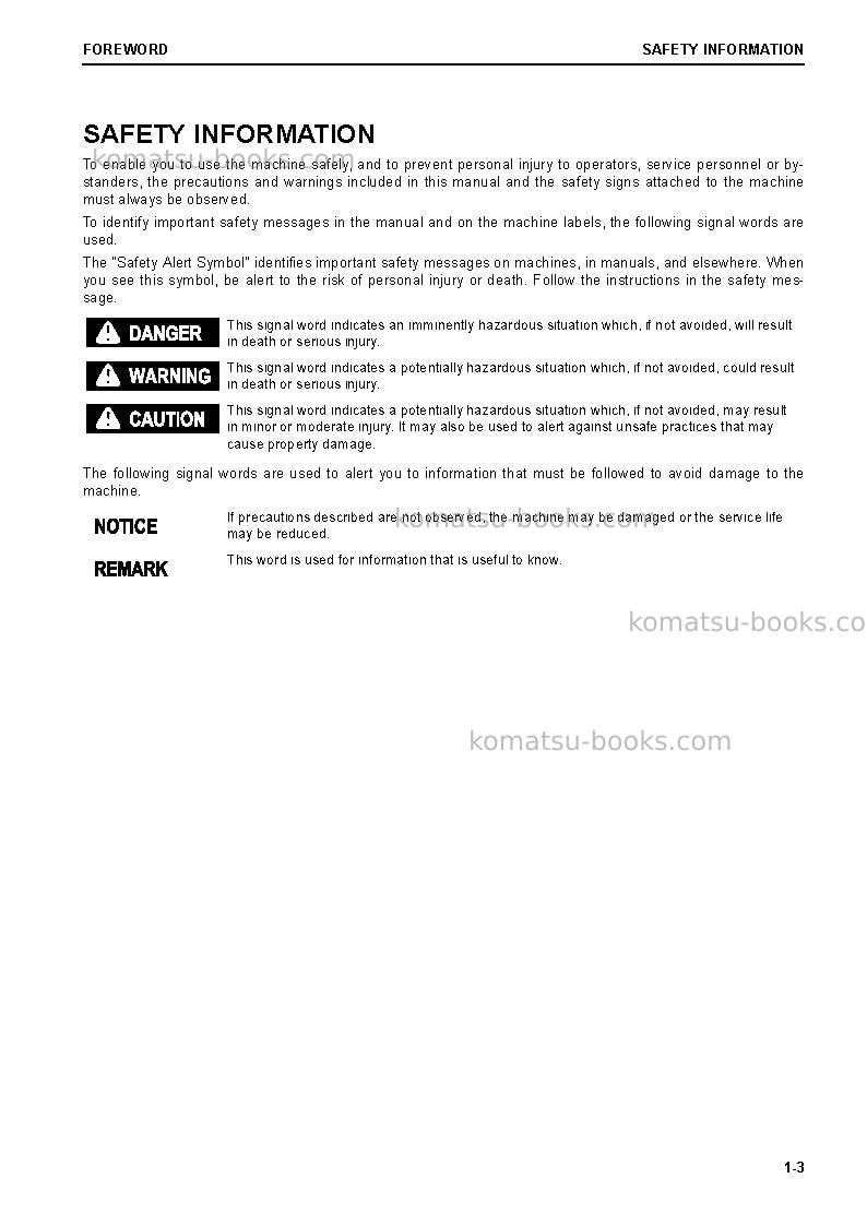 Komatsu d61exi-24jpn Operation manual cover Page 4 Komatsu d61exi-24jpn Operation manual cover Page 4