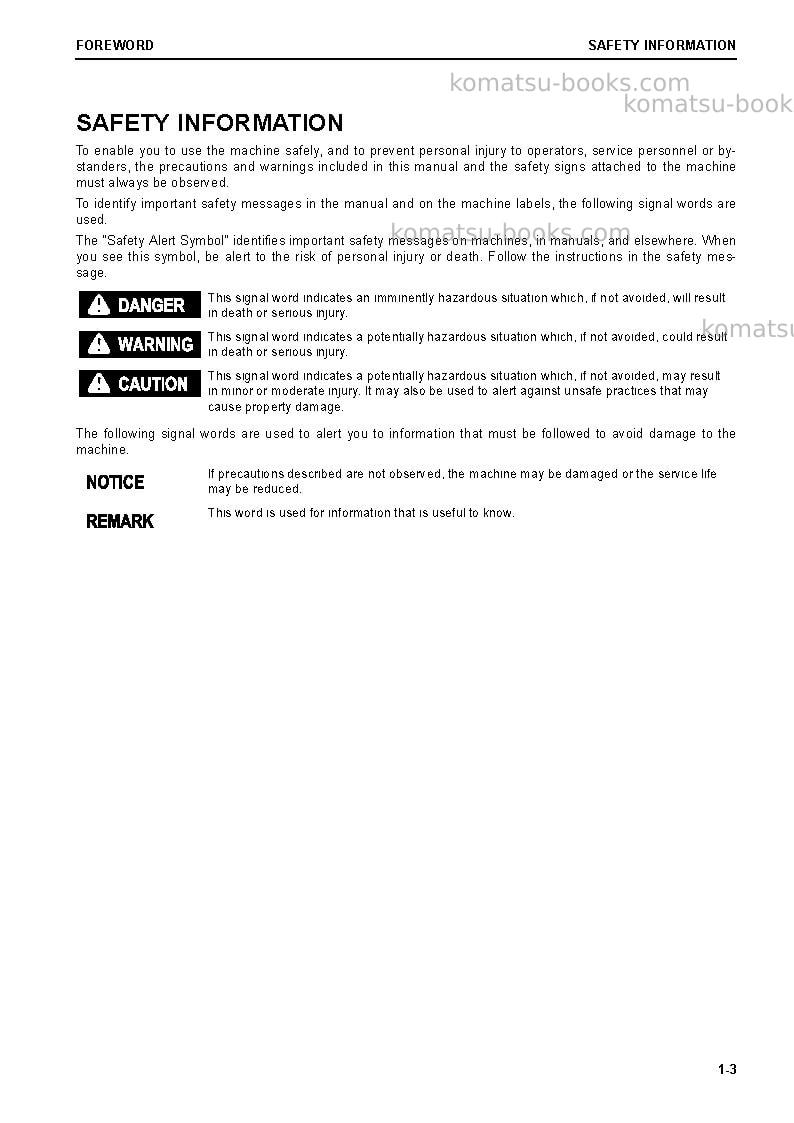 Komatsu d155ax-8jpn Operation manual cover Page 4 Komatsu d155ax-8jpn Operation manual cover Page 4