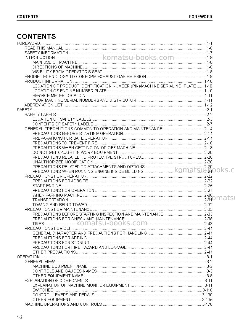 Komatsu hd405-8jpn Operation manual cover Page 4 Komatsu hd405-8jpn Operation manual cover Page 4