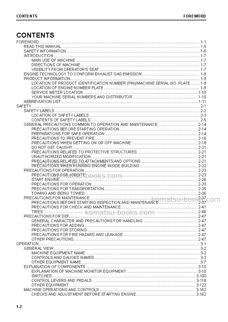 Komatsu wa320-8jpn Operation manual cover Page 4
