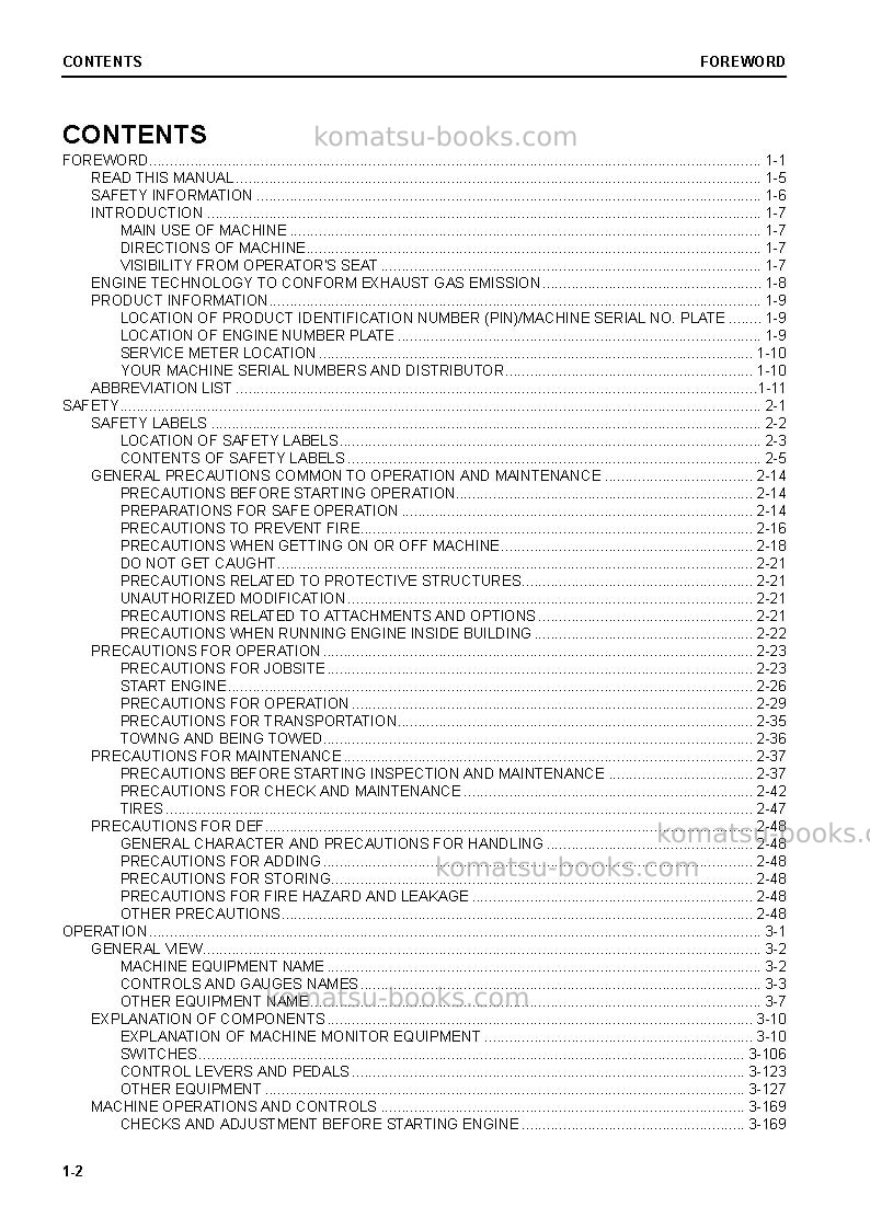 Komatsu wa380-8jpn Operation manual cover Page 4 Komatsu wa380-8jpn Operation manual cover Page 4