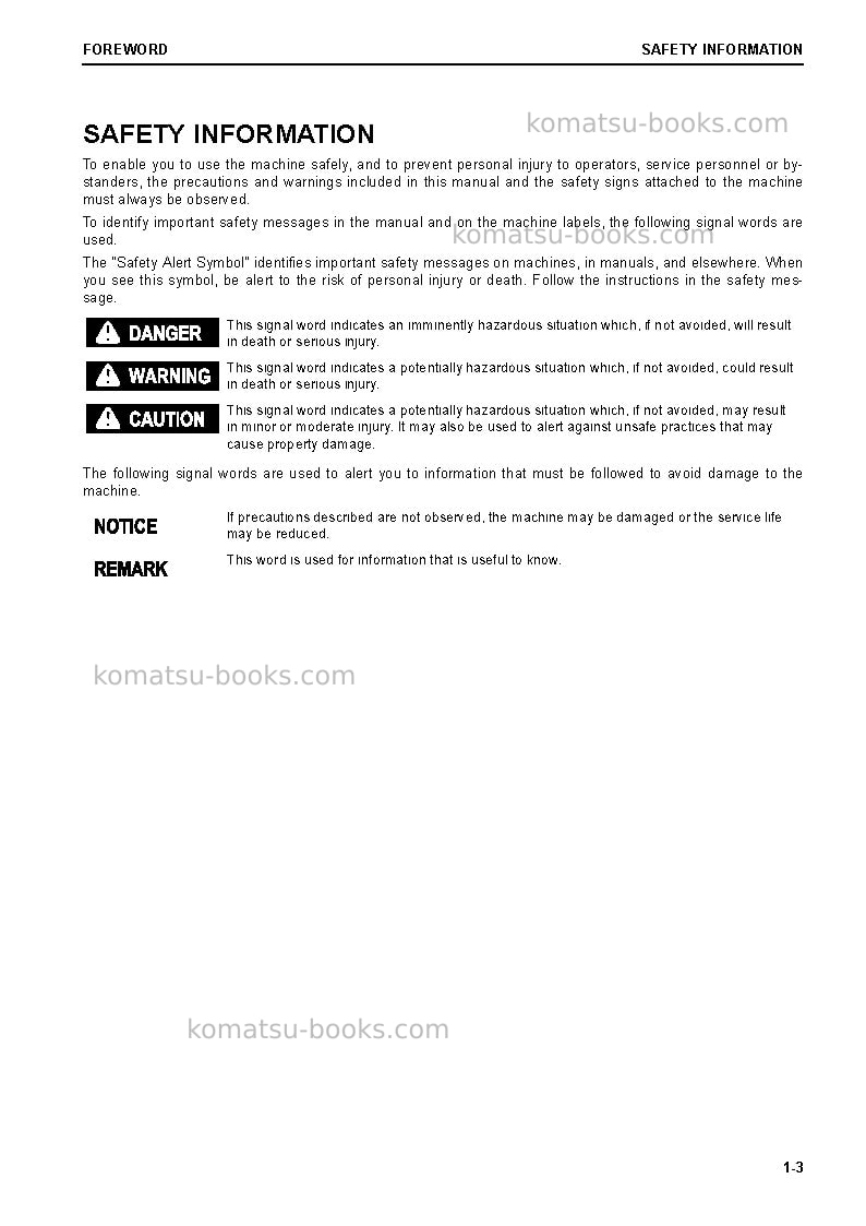 Komatsu d65exi-18jpn Operation manual cover Page 4 Komatsu d65exi-18jpn Operation manual cover Page 4