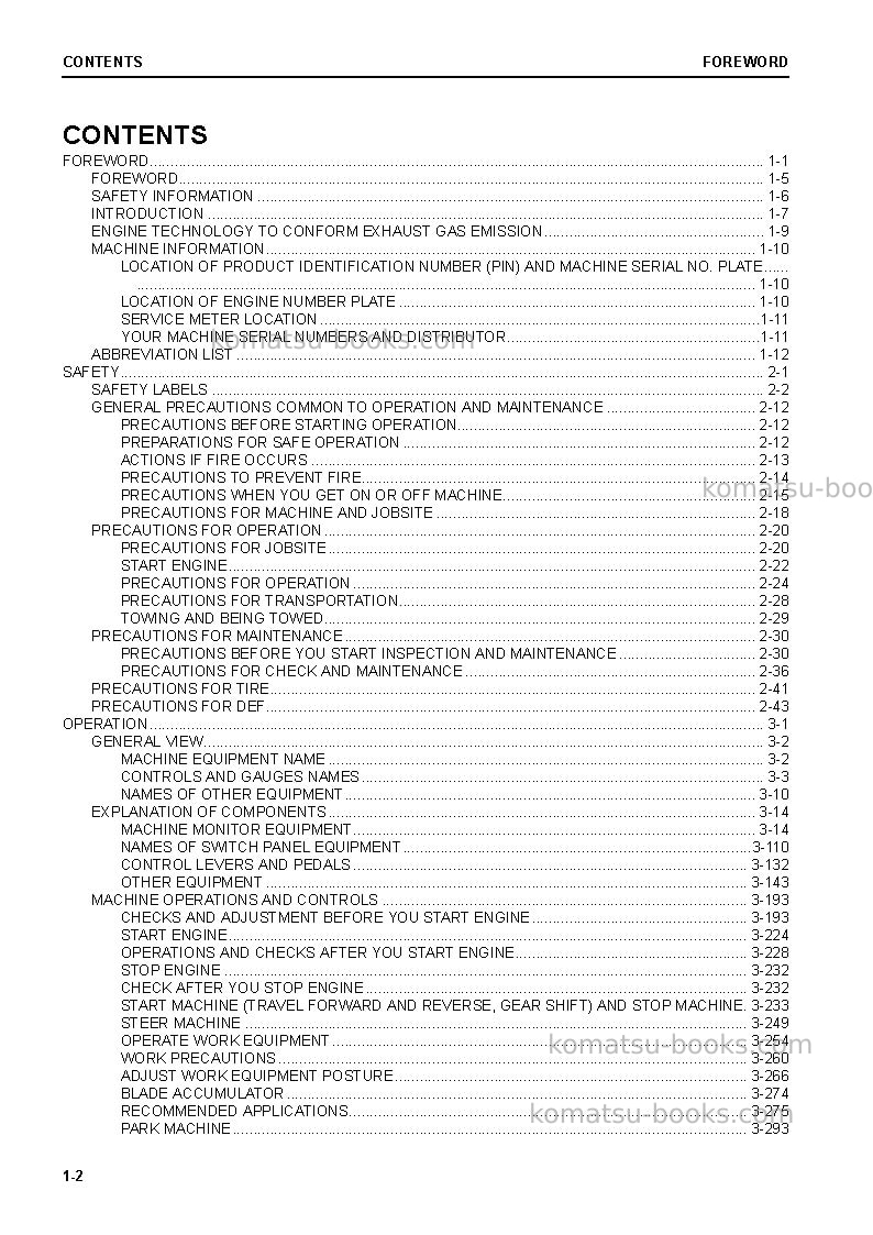 Komatsu gd655-7jpn-for n. america Operation manual cover Page 4