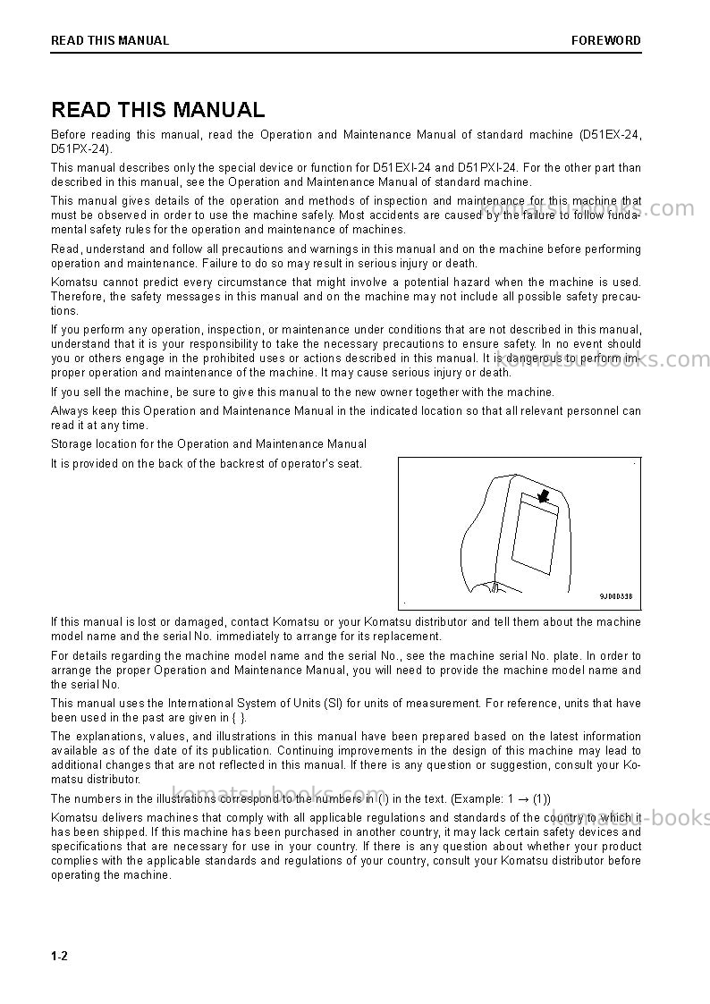 Komatsu d51exi-24jpn Operation manual cover Page 4 Komatsu d51exi-24jpn Operation manual cover Page 4