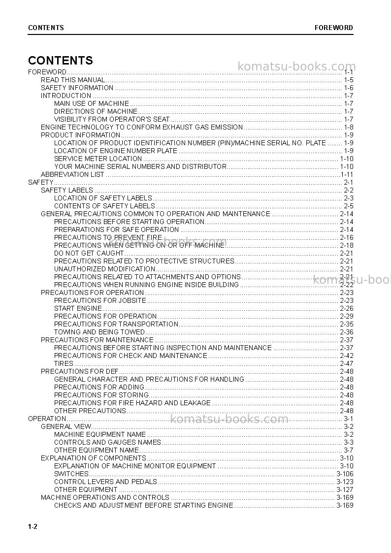 Komatsu wa380-8jpn Operation manual cover Page 4 Komatsu wa380-8jpn Operation manual cover Page 4