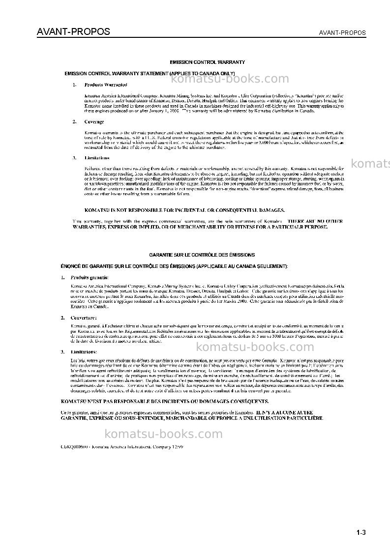 Komatsu wa30-5jpn Manuel d'utilisation couverture Page 4 Komatsu wa30-5jpn Manuel d'utilisation couverture Page 4