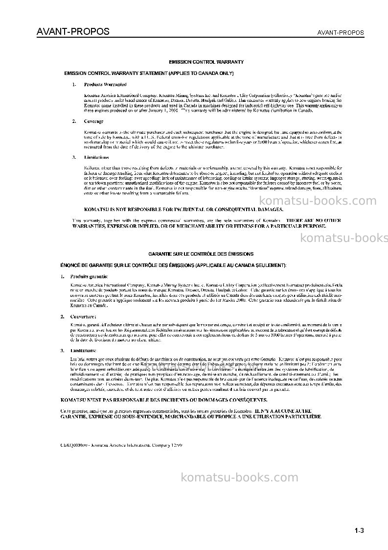 Komatsu wa150l-5jpn Manuel d'utilisation couverture Page 4 Komatsu wa150l-5jpn Manuel d'utilisation couverture Page 4