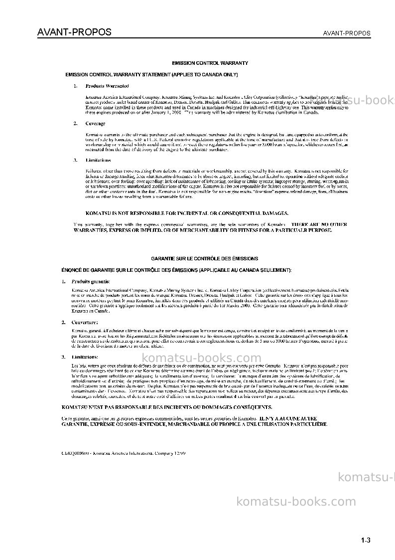 Komatsu wa200l-5jpn Manuel d'utilisation couverture Page 4 Komatsu wa200l-5jpn Manuel d'utilisation couverture Page 4