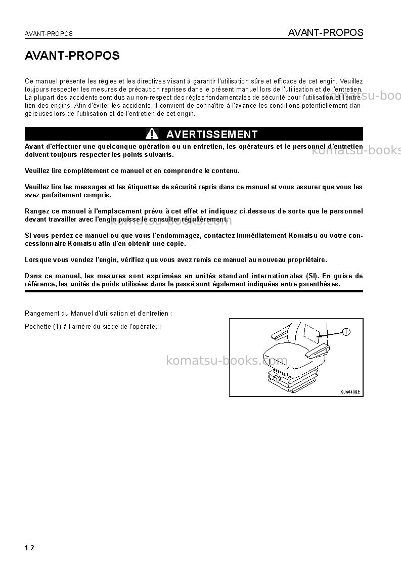 Komatsu wa200ptl-5jpn Manuel d'utilisation couverture Page 4 Komatsu wa200ptl-5jpn Manuel d'utilisation couverture Page 4