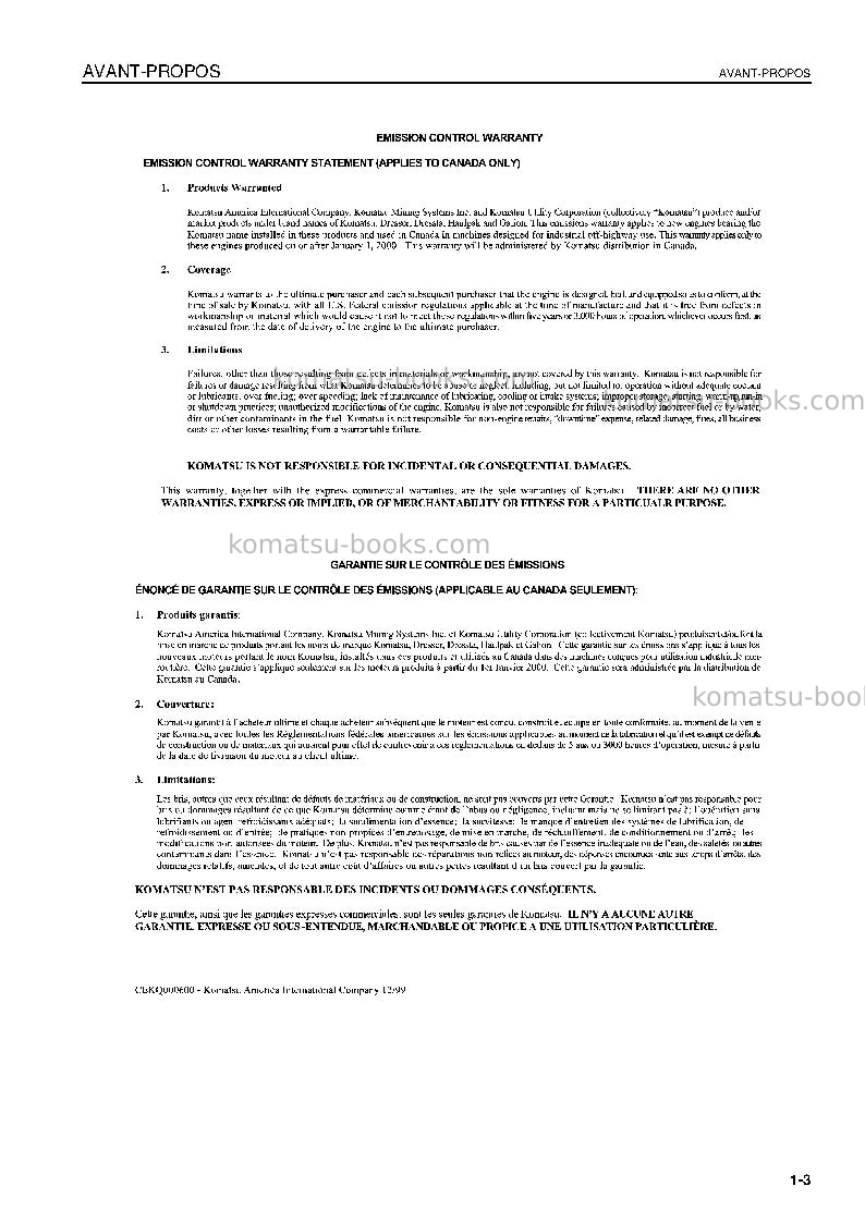Komatsu gd655-3cjpn-vh Manuel d'utilisation couverture Page 4