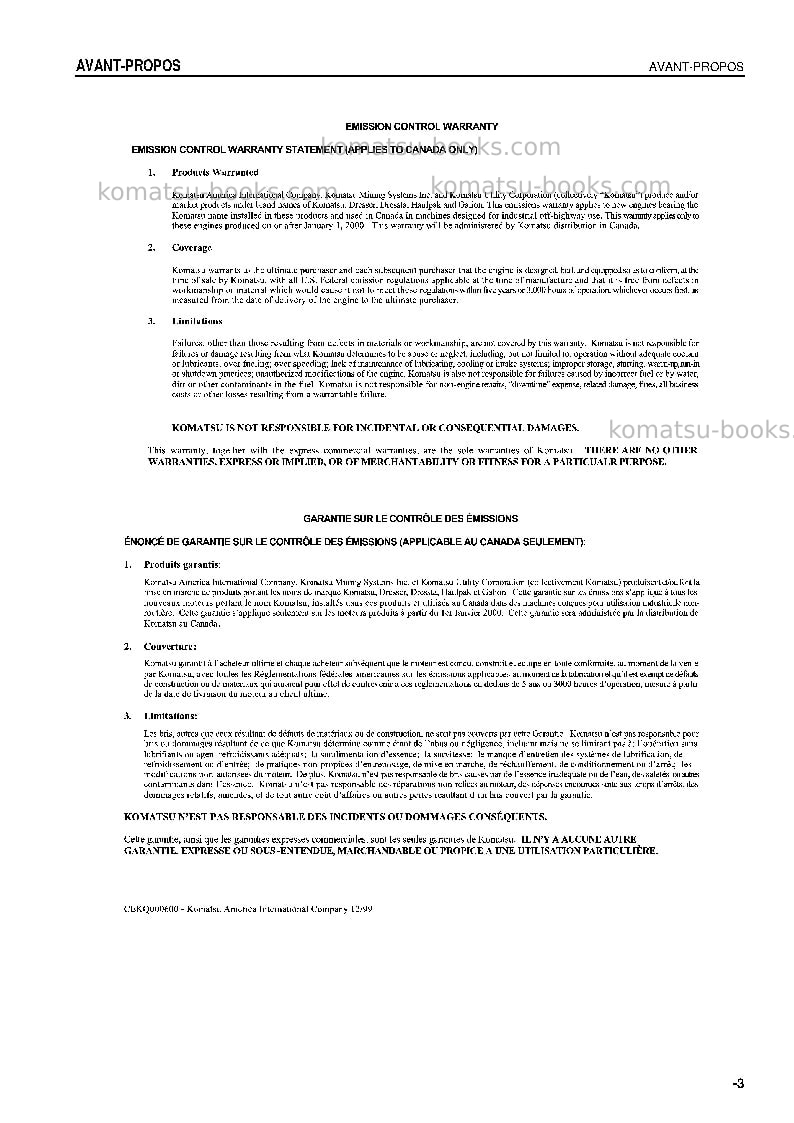 Komatsu pc160lc-7jpn Manuel d'utilisation couverture Page 4 Komatsu pc160lc-7jpn Manuel d'utilisation couverture Page 4