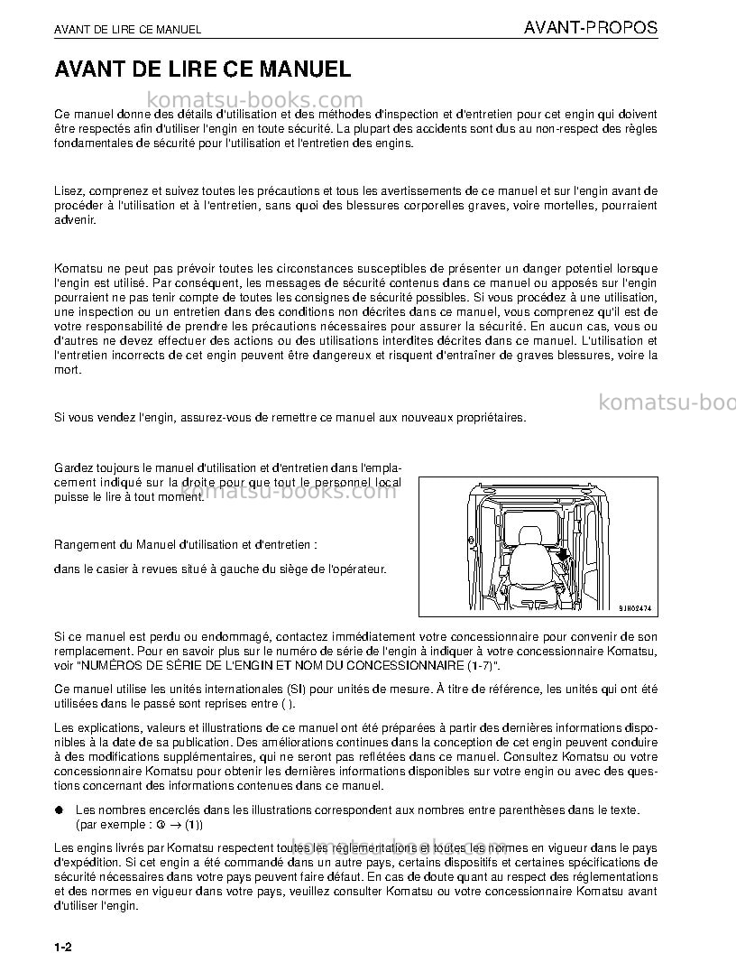 Komatsu pc600-8jpn Manuel d'utilisation couverture Page 4 Komatsu pc600-8jpn Manuel d'utilisation couverture Page 4