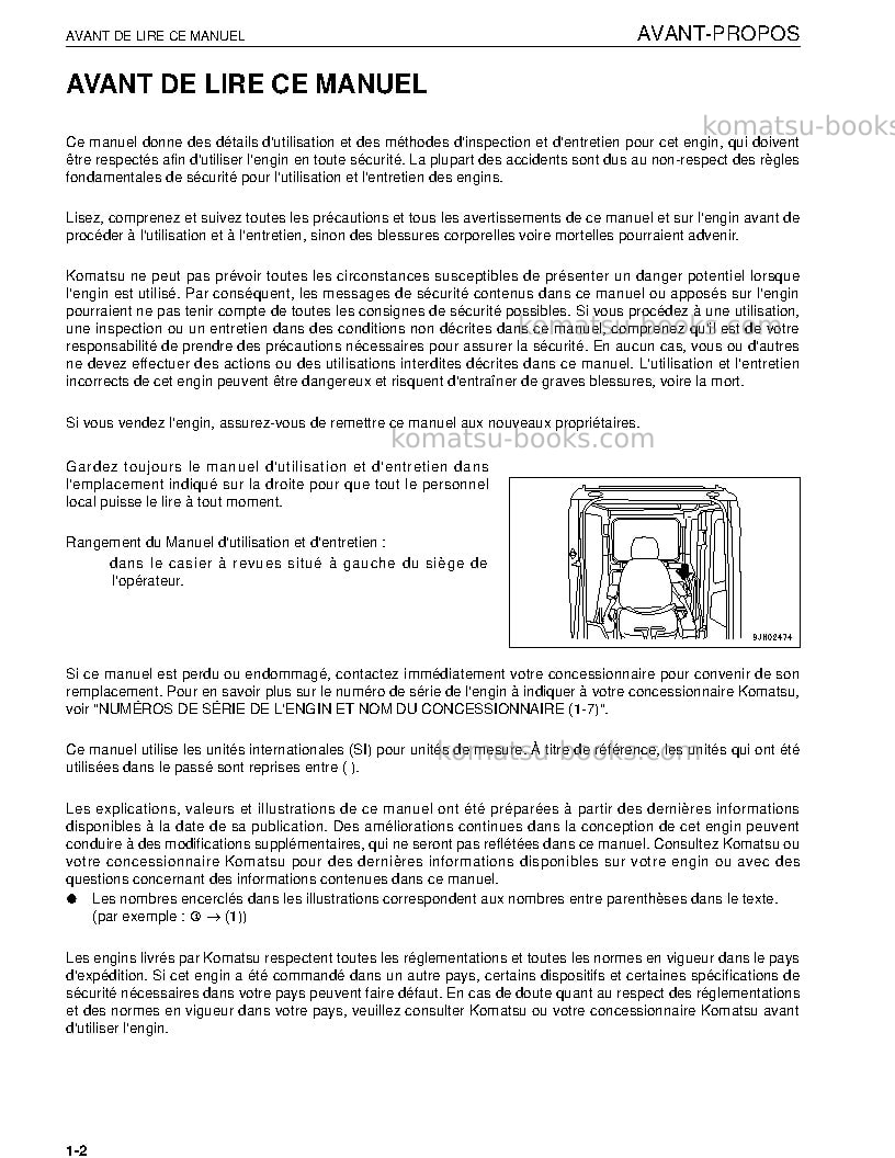 Komatsu pc850se-8jpn Manuel d'utilisation couverture Page 4 Komatsu pc850se-8jpn Manuel d'utilisation couverture Page 4