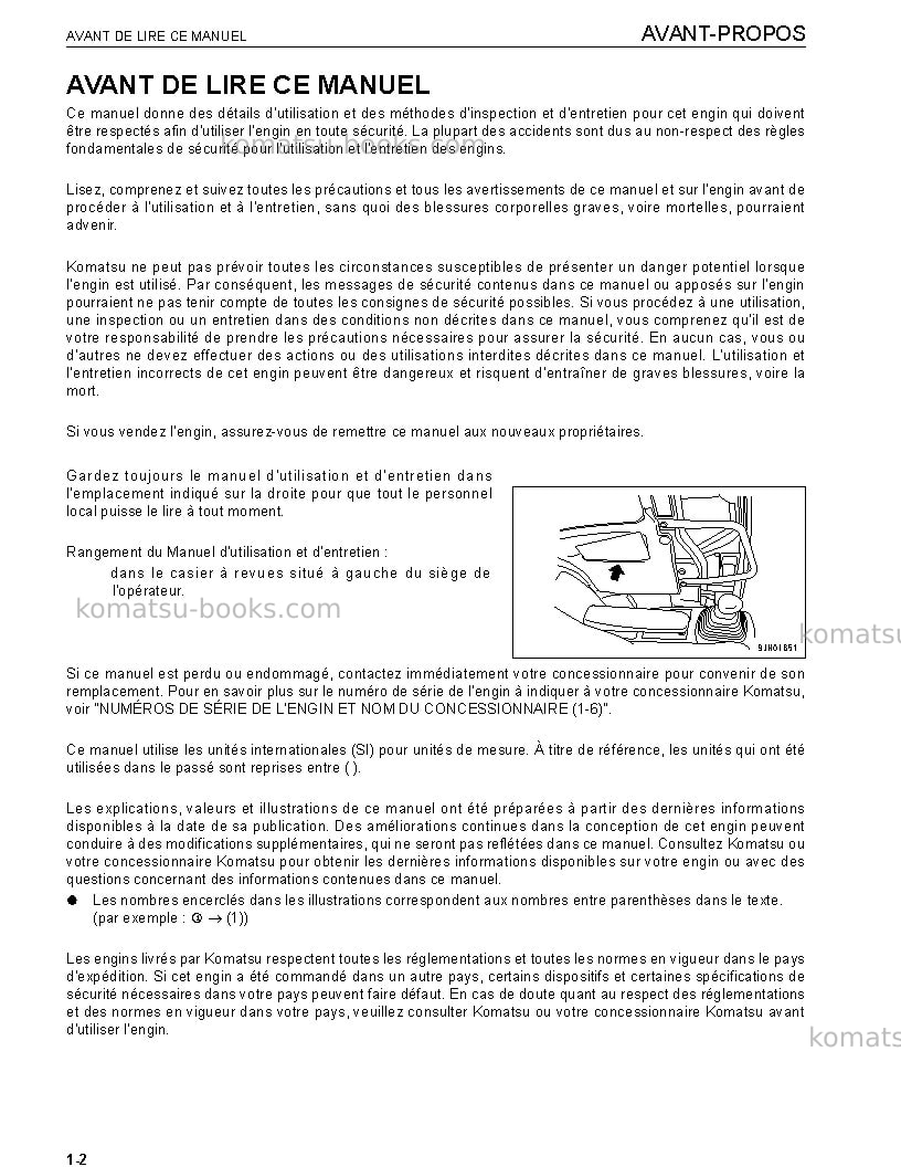 Komatsu pc228us-3jpn-e0 Manuel d'utilisation couverture Page 4 Komatsu pc228us-3jpn-e0 Manuel d'utilisation couverture Page 4