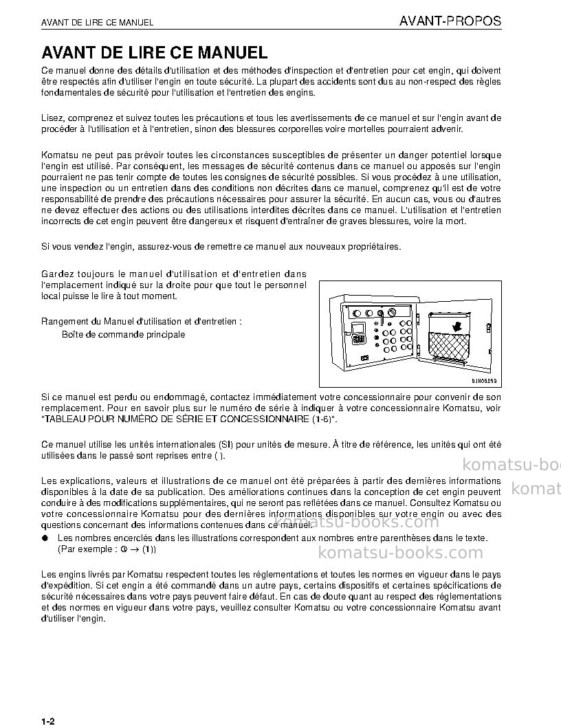 Komatsu br580jg-1jpn Manuel d'utilisation couverture Page 4