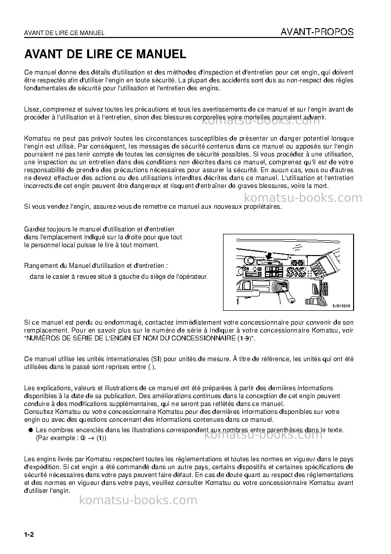 Komatsu pc2000-8jpn--30c degree Manuel d'utilisation couverture Page 4