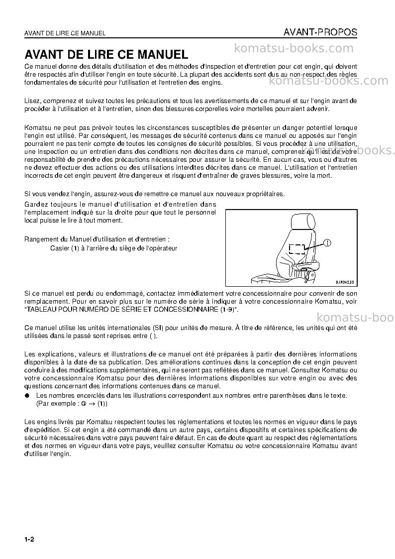 Komatsu wa600-6jpn Manuel d'utilisation couverture Page 4 Komatsu wa600-6jpn Manuel d'utilisation couverture Page 4