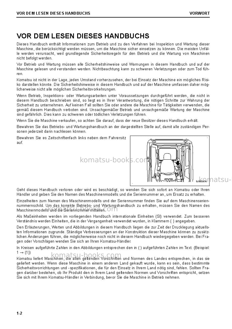 Komatsu pc240lc-11gbr Betriebsanleitung Titelseite Seite 4 Komatsu pc240lc-11gbr Betriebsanleitung Titelseite Seite 4